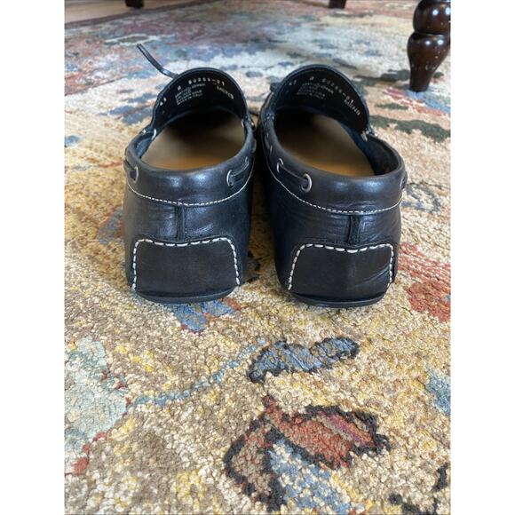 Vera Gomma 43 Sz 10 Driving Loafers Dress Moccasins Pull On Black Leather Italy - Picture 2 of 11